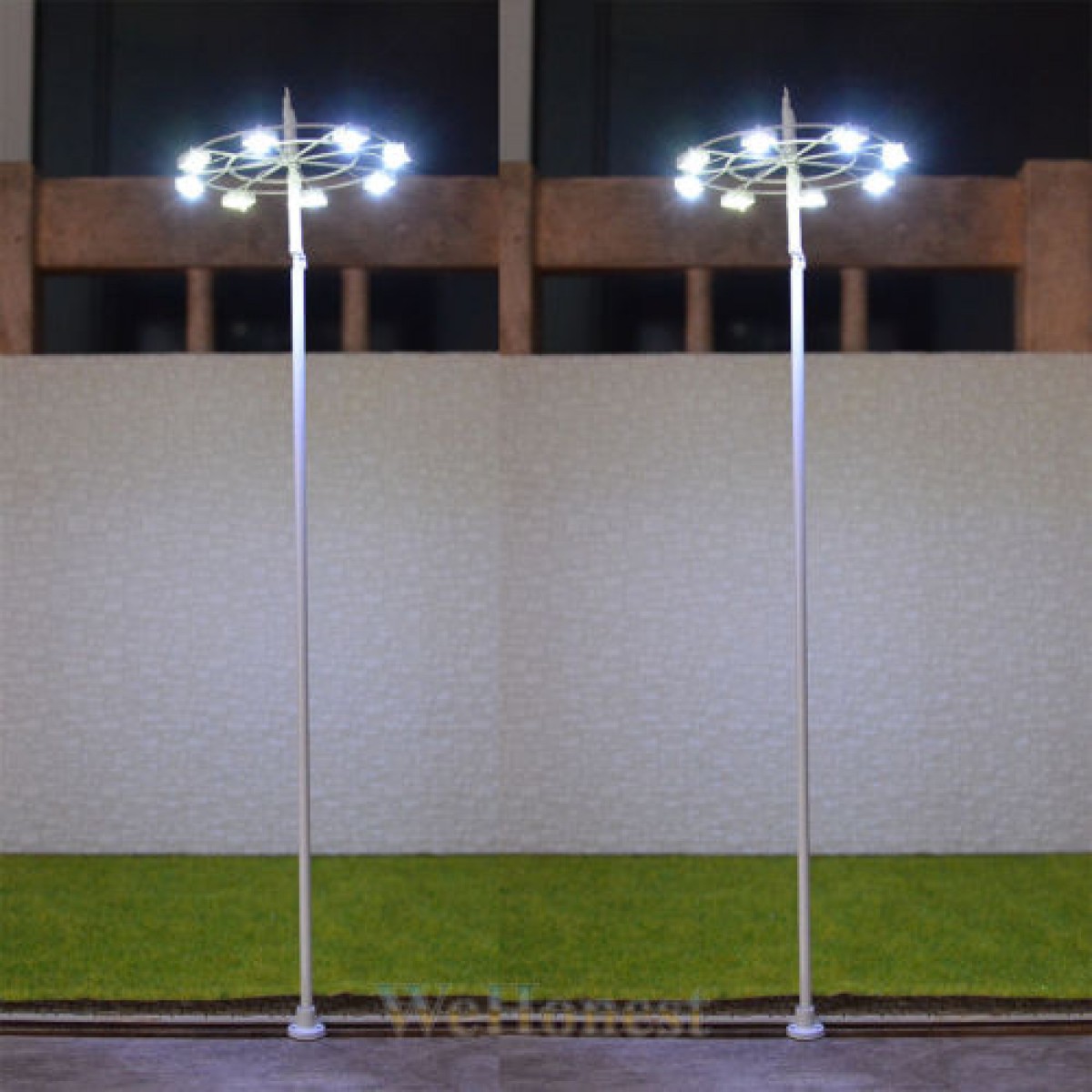 1 x O scale Plaza Lampposts Model lights SMD LEDs made Square Lamp #018
